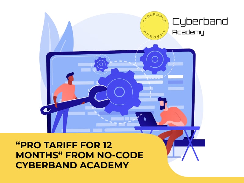 “PRO tariff for 12 months“ from No-code Cyberband Academy